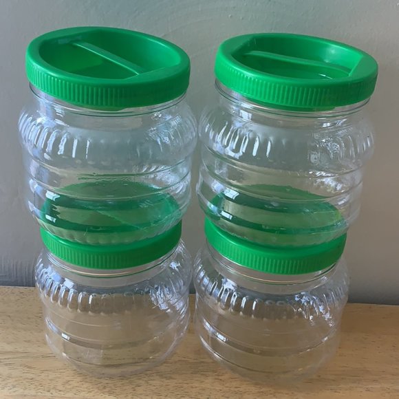 32oz Large Clear Plastic Storage Jars With Handle - Picture 2 of 6